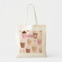 Gepersonaliseerde Schattigee roze Kawaii Coffee Cu