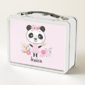 Gepersonaliseerde Schattigee roze panda (Achterkant)