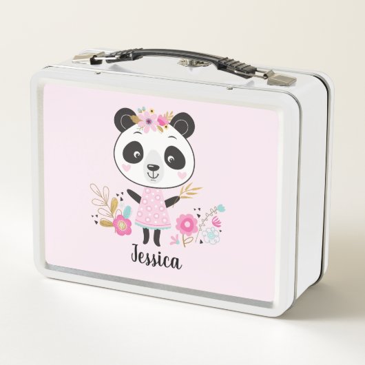 Gepersonaliseerde Schattigee roze panda (Achterkant)