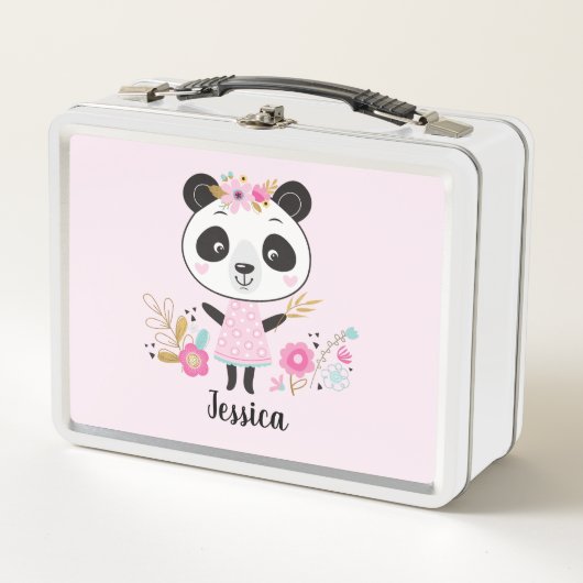 Gepersonaliseerde Schattigee roze panda (Voorkant)
