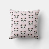 Gepersonaliseerde Schattigee roze panda Beer Kussen (Achterkant)
