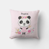 Gepersonaliseerde Schattigee roze panda Beer Kussen (Voorkant)