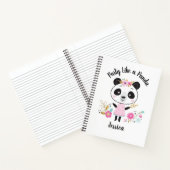 Gepersonaliseerde Schattigee roze panda Notitieboek (Binnen)