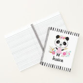 Gepersonaliseerde Schattigee roze panda Notitieboek (Binnen)