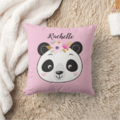 Gepersonaliseerde Schattigee roze panda Sierkussen (Deken)