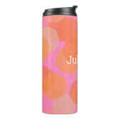 Gepersonaliseerde Schattigee Roze Sinaasappel Geom Thermosbeker (Gedraaid links)