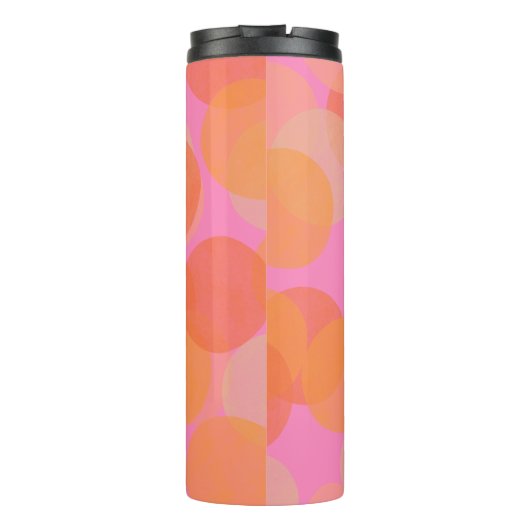 Gepersonaliseerde Schattigee Roze Sinaasappel Geom Thermosbeker (Achterkant)