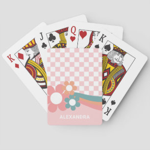 Gepersonaliseerde Schattigee roze speelkaarten