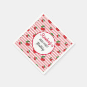 Gepersonaliseerde Schattigee roze strepen met kers Servet (Hoek)