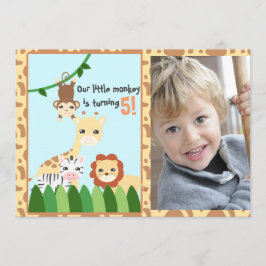 Gepersonaliseerde Schattigee Safari Verjaardag Kaart