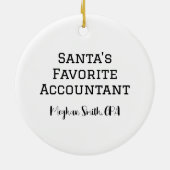 Gepersonaliseerde Schattigee Santa Doing Accountin Keramisch Ornament (Achterkant)