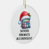 Gepersonaliseerde Schattigee Santa's favoriete acc Keramisch Ornament (Rechts)