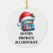 Gepersonaliseerde Schattigee Santa's favoriete acc Keramisch Ornament (Voorkant)