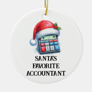 Gepersonaliseerde Schattigee Santa's favoriete acc Keramisch Ornament