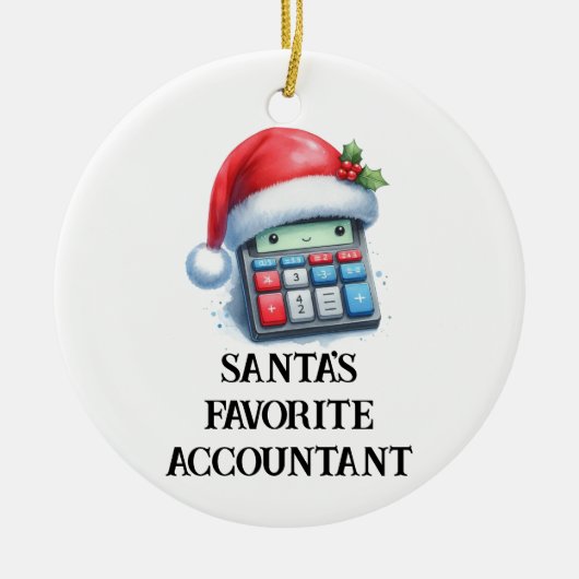 Gepersonaliseerde Schattigee Santa's favoriete acc Keramisch Ornament (Voorkant)