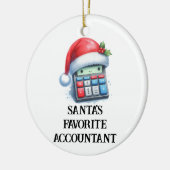 Gepersonaliseerde Schattigee Santa's favoriete acc Keramisch Ornament (Links)