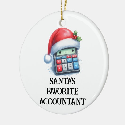 Gepersonaliseerde Schattigee Santa's favoriete acc Keramisch Ornament (Links)