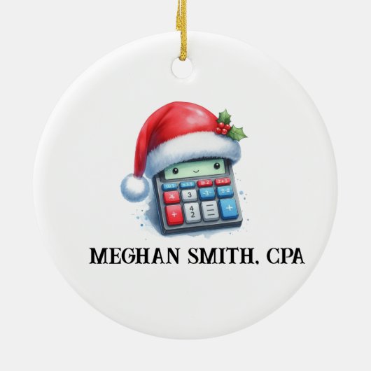 Gepersonaliseerde Schattigee Santa's favoriete acc Keramisch Ornament (Achterkant)