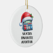 Gepersonaliseerde Schattigee Santa's favoriete aud Keramisch Ornament (Rechts)