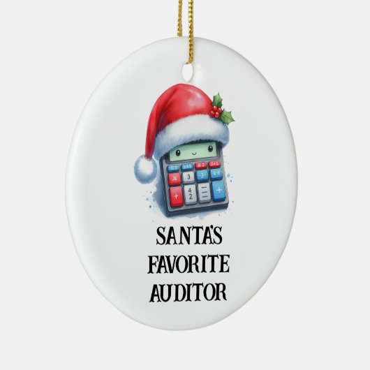 Gepersonaliseerde Schattigee Santa's favoriete aud Keramisch Ornament (Rechts)