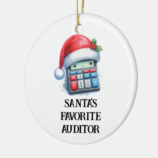 Gepersonaliseerde Schattigee Santa's favoriete aud Keramisch Ornament (Links)