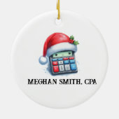 Gepersonaliseerde Schattigee Santa's favoriete aud Keramisch Ornament (Achterkant)