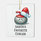 Gepersonaliseerde Schattigee Santa's Favoriete Cur Keramisch Ornament (Links)