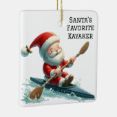 Gepersonaliseerde Schattigee Santa's Favoriete Kay Keramisch Ornament (Rechts)