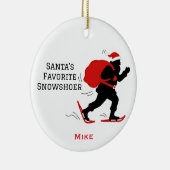 Gepersonaliseerde Schattigee Santa's Favoriete Sne Keramisch Ornament (Rechts)