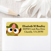 Gepersonaliseerde Schattigee School Uil Student Etiket (Insitu)