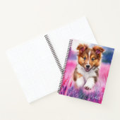 Gepersonaliseerde Schattigee Sheltie Puppy Dog Notitieboek (Binnen)