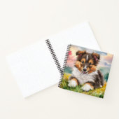 Gepersonaliseerde Schattigee Sheltie Puppy Dog Notitieboek (Binnen)