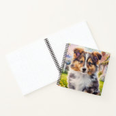 Gepersonaliseerde Schattigee Sheltie Puppy Dog Notitieboek (Binnen)
