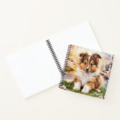 Gepersonaliseerde Schattigee Sheltie Puppy Dog Notitieboek (Binnen)