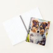 Gepersonaliseerde Schattigee Sheltie Puppy Dog Notitieboek (Binnen)