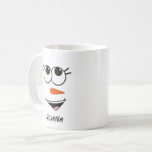 Gepersonaliseerde Schattigee Sneeuwman Face Christ Koffiemok (Voorkant links)