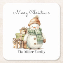 Gepersonaliseerde Schattigee sneeuwman & kerstcade