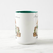 Gepersonaliseerde Schattigee sneeuwman & kerstcade Mok (Midden)