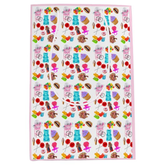 Gepersonaliseerde Schattigee Snoep Gift Bag Medium Cadeauzakje (Voorkant)