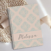 Gepersonaliseerde Schattigee Soft Blue Cream Damas Notitieboek
