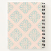 Gepersonaliseerde Schattigee Soft Blue Cream Damas Notitieboek (Achterkant)