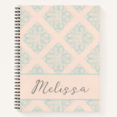 Gepersonaliseerde Schattigee Soft Blue Cream Damas Notitieboek (Voorkant)