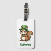 Gepersonaliseerde Schattigee St. Patrick's Day Eek Bagagelabel (Voorkant (verticaal))