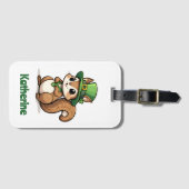 Gepersonaliseerde Schattigee St. Patrick's Day Eek Bagagelabel (Voorkant (horizontaal))