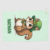 Gepersonaliseerde Schattigee St. Patrick's Day Eek Golfhanddoek (Horizontaal)