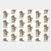 Gepersonaliseerde Schattigee St. Patrick's Day Eek Inpakpapier Vel (Voorkant)