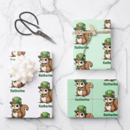 Gepersonaliseerde Schattigee St. Patrick's Day Eek Inpakpapier Vel
