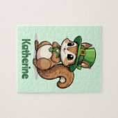 Gepersonaliseerde Schattigee St. Patrick's Day Eek Legpuzzel (Horizontaal)