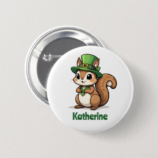 Gepersonaliseerde Schattigee St. Patrick's Day Eek Ronde Button 5,7 Cm (Voorkant /achterkant)