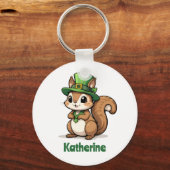 Gepersonaliseerde Schattigee St. Patrick's Day Eek Sleutelhanger (Achterkant)